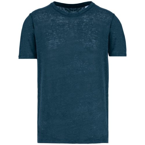 Herren-T-Shirt aus Leinen mit Rundhalsausschnitt NS320 – Spasso in Peacock Blue