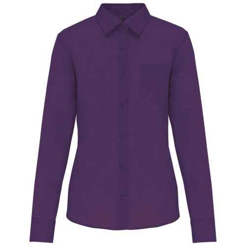 Popeline Bluse "Jessica" langarm K 549 – Kariban in Purple