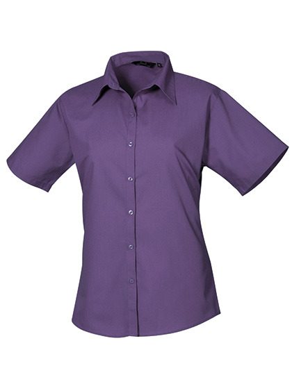 Women´s Poplin Short Sleeve Blouse – Premier Workwear in Purple