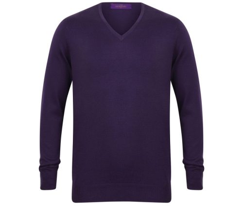 Men´s Lightweight V-Neck Jumper – Henbury in Purple