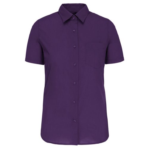 Popeline Bluse "Judith" kurzarm K 548 – Kariban in Purple