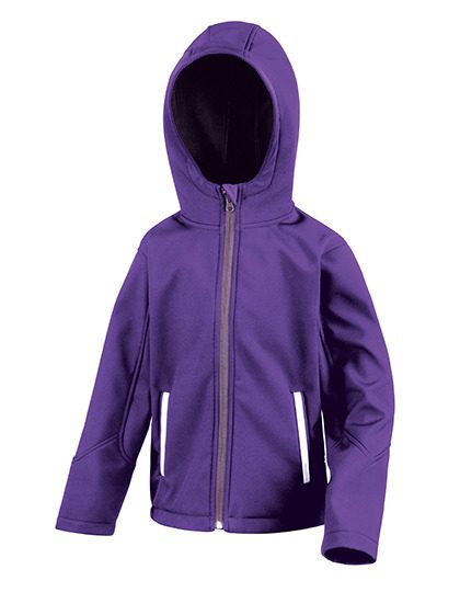 Junior TX Performance Hooded Soft Shell Jacket – Result Core in Purple/Grey