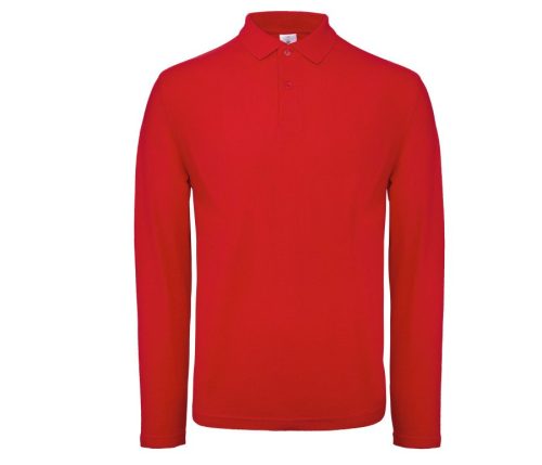 ID.001 Men's long-sleeved polo shirt PUI12 – B&C in Red