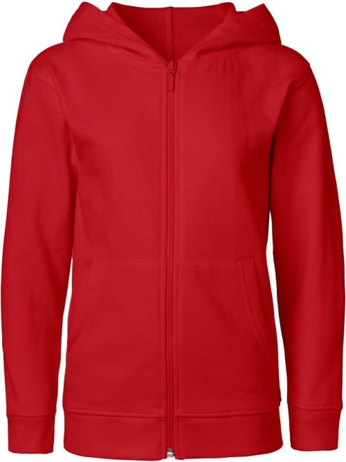 Kinder Bio Kapuzen Sweatjacke O 13301 – Neutral in Red