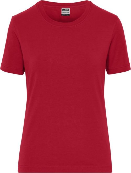 Damen Bio Workwear Stretch T-Shirt - Solid JN 1801 – Daiber in Red