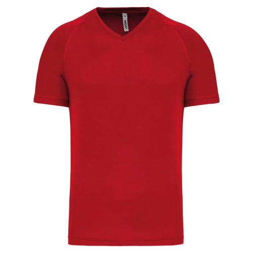 Herren Kurzarm-Sportshirt mit V-Ausschnitt PA476 – Proact in Red