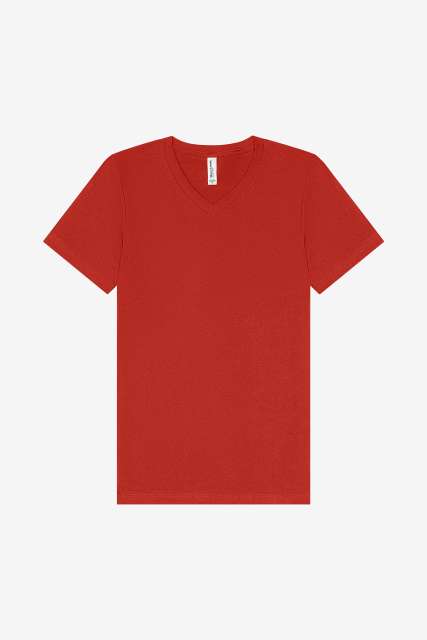 Unisex V-Neck Jersey Tee – Bella in Red