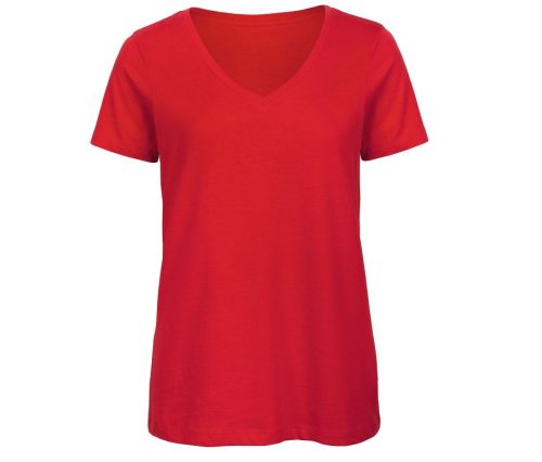 Ladies' Organic Inspire Cotton V-neck T-shirt TW045 – B&C in Red