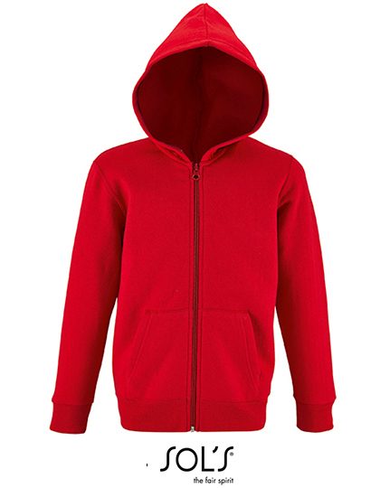 Kids´ Zip Hoodie Stone – SOL´S in Red