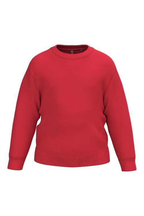 Recyceltes Kinder-Sweatshirt mit Rundhalsausschnitt K4043 – Kariban in Red