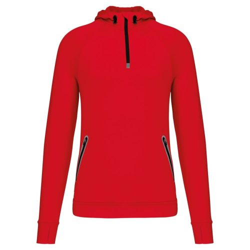 Kapuzen-Sweatshirt 1/4 Sport-Reißverschluss Unisex PA360 – Proact in Red
