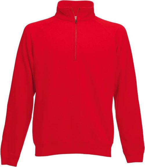 Sweater mit 1/4 Zip Premium Zip Neck Sweat – Fruit of the Loom in Red