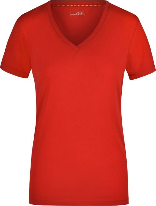 Damen Stretch V-Ausschnitt T-Shirt JN 928 – Daiber in Red