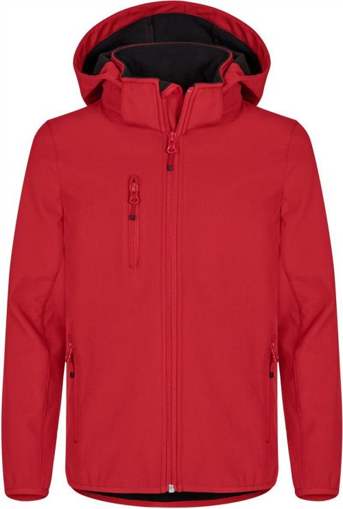 Kinder 3-Lagen Kapuzen Softshell Jacke Classic Softshell Jkt Jr – Clique in Red