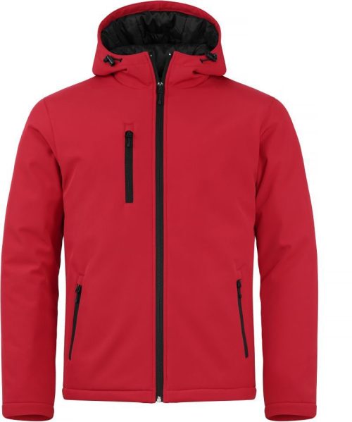 Wattierte Herren Kapuzen Softshell Jacke Padded Hooded Softshell Men – Clique in Red