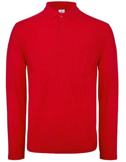 Men´s Long Sleeve Polo ID.001 – B&C BE INSPIRED in Red