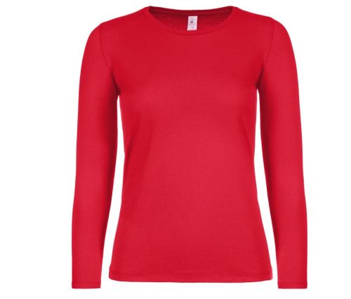 Damen-Langarmshirt #E150 TW06T – B&C in Red