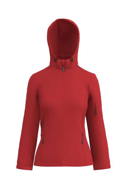 Women’s 3-Layer Detachable Hooded Softshell Jacket – Legend Classics in Red