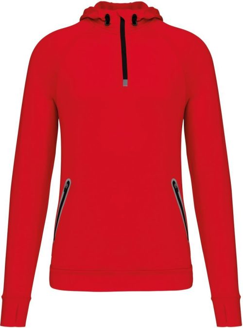 Kapuzen Sport Sweatshirt mit 1/4 Zip PA 360 – Kariban ProAct in Red