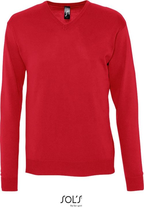 Herren V-Ausschnitt Pullover Galaxy Men – SOL'S in Red