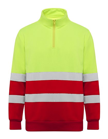 Sweatshirt Spica – Roly Workwear in Red 60/Fluor Yellow 221