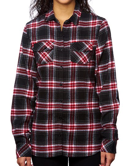 Ladies´ Woven Plaid Flannel Shirt – Burnside in Red Check