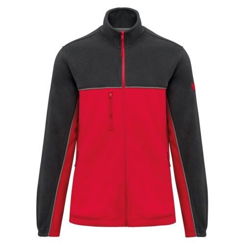 Workwear Fleece Jacke WK 904 – WK in Red / Dark Grey