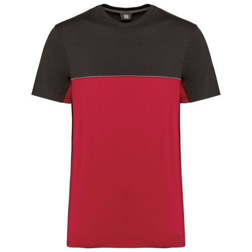 Workwear T-Shirt WK 304 – WK in Red / Dark Grey