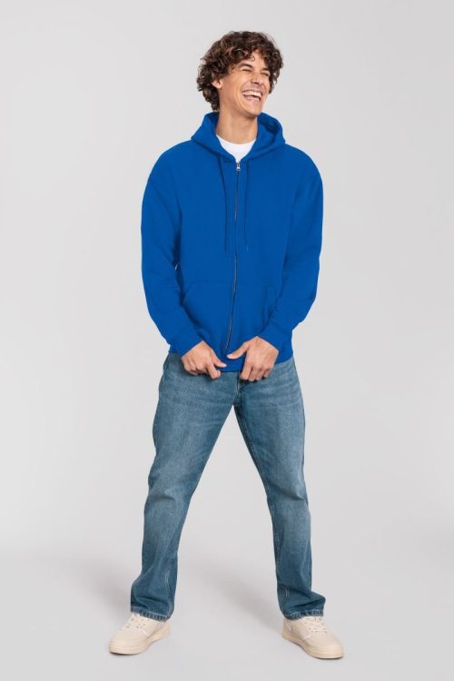 Schwere Kapuzen Sweatjacke Iconic Premium Hooded Sweat Jacket – Fruit of the Loom in Royal Blue