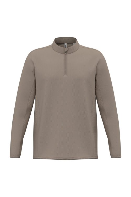 Unisex-Outdoor-T-Shirt mit 1/4-Reißverschluss und langen Ärmeln PA4049 – Proact in Sand