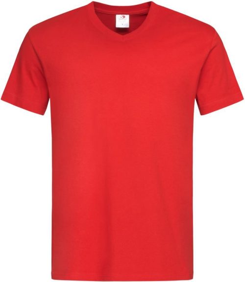 V-Ausschnitt T-Shirt Classic-T V-neck – Stedman in Scarlet Red