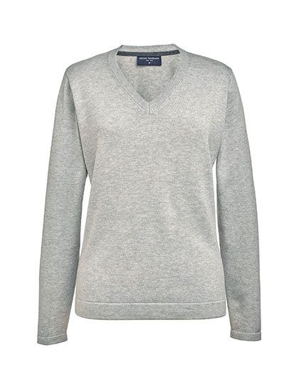 Women´s Atlanta V-Neck Jumper – Brook Taverner in Silver