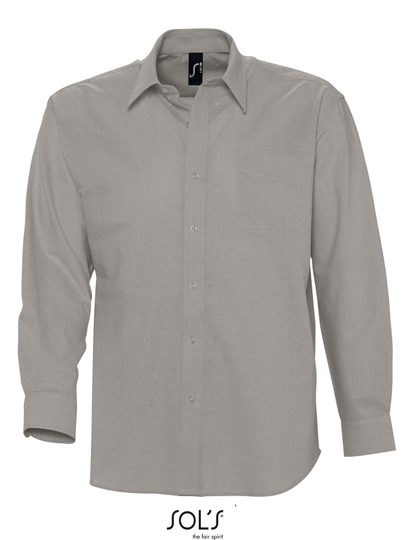 Men´s Oxford-Shirt Boston Long Sleeve – SOL´S in Silver
