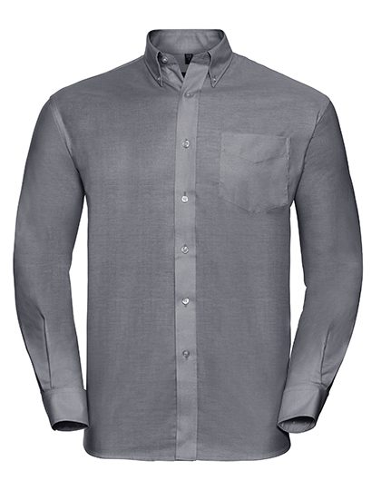 Men's Long Sleeve Classic Oxford Shirt – Russell Athletic Collection in Silver