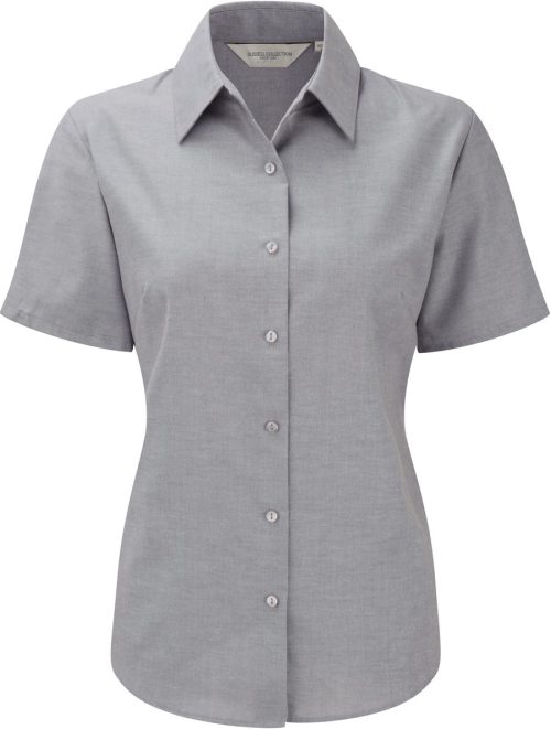 Ladies Short Sleeve Easy Care Oxford Shirt R-933F-0 – Russell in Silver