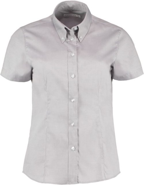 Oxford Bluse kurzarm KK 701 (26-28) – Kustom Kit in Silver Grey