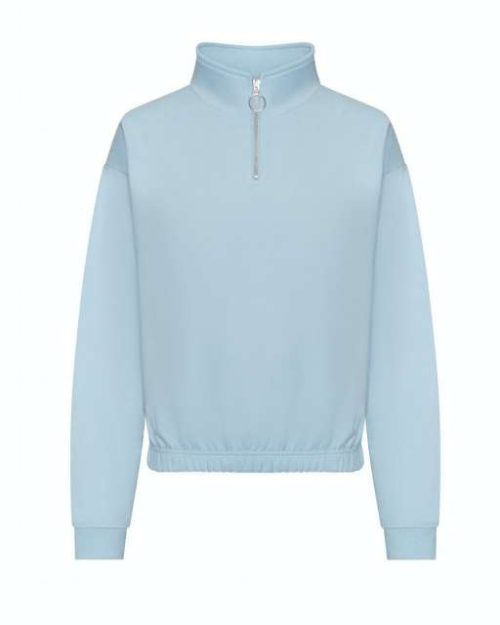 Women's Cropped 1/4 Zip Sweat – Just Hoods in Sky Blue