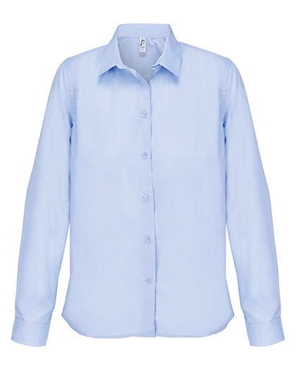 Women´s Poplin Shirt Long Sleeve Bailey – SOL´S in Sky Blue