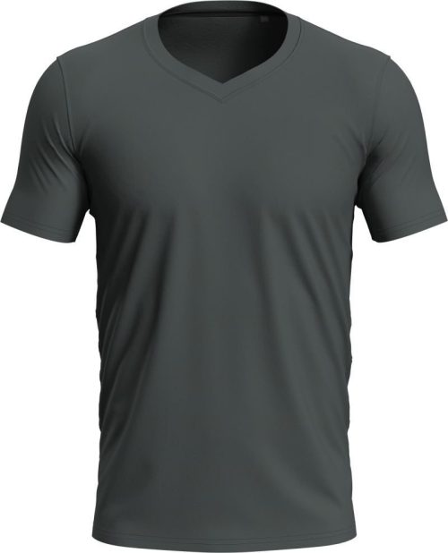 Herren V-Ausschnitt T-Shirt Stretch-T V-neck – Stedman in Slate Grey