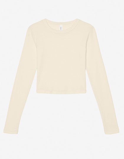 Women´s Micro Rib Long Sleeve Baby Tee – Bella+Canvas in Solid Natural Blend