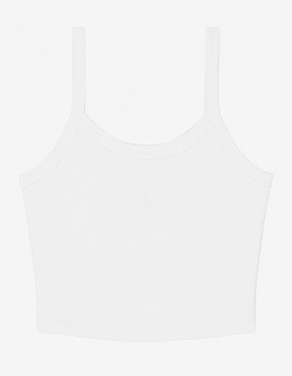 Women´s Micro Rib Spaghetti Strap Tank – Bella+Canvas in Solid White Blend