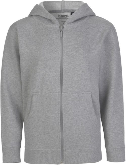Kinder Bio Kapuzen Sweatjacke O 13301 – Neutral in Sport Grey