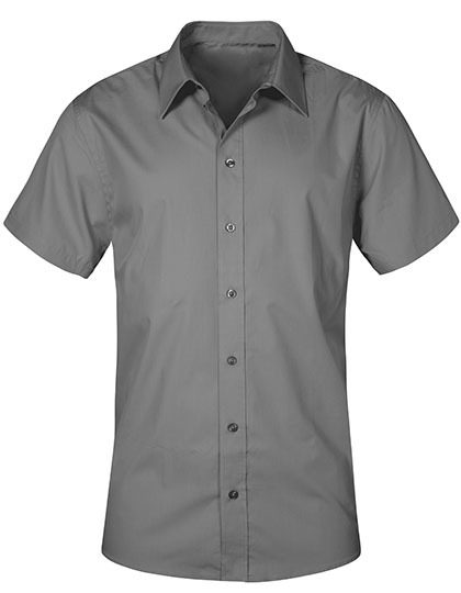 Men´s Poplin Shirt Short Sleeve – Promodoro in Steel Grey (Solid)