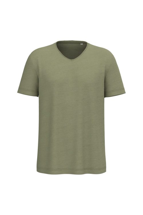 T-Shirt mit Slubkragen und überschnittenen Schultern für Herren SP303 – Spasso in Tender Green