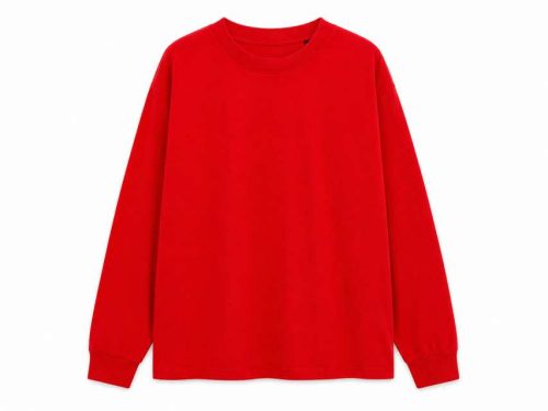 Mens Boxy Long Sleeve Tee – True Blanks in True Red