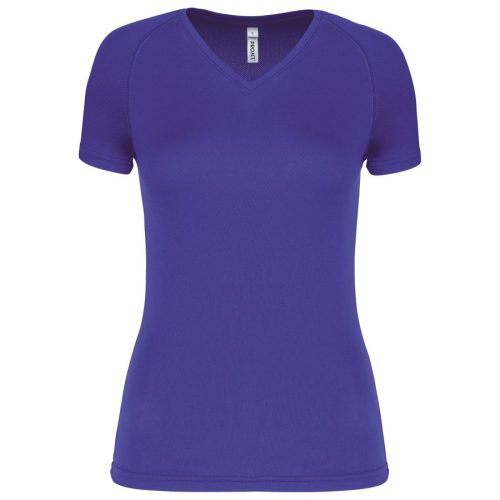 Damen Kurzarm-Sportshirt mit V-Ausschnitt PA477 – Proact in Violet