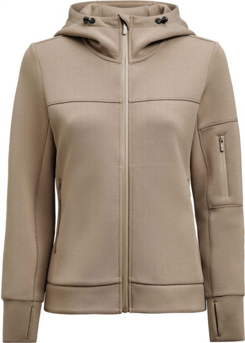 Damen Kapuzen Stretch Fleece Jacke Montana Midlayer Woman – James Harvest in Walnut