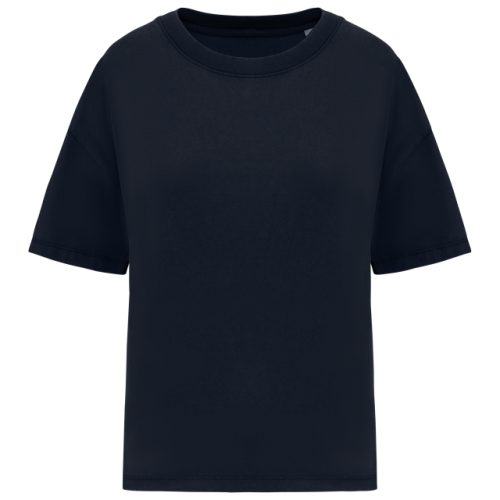 Ladies’ Washed Effect Oversized T-Shirt – Native Spirit in Washed Navy Blue