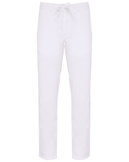 Men's Linen Washed Effect Trousers – Spasso in Washed White