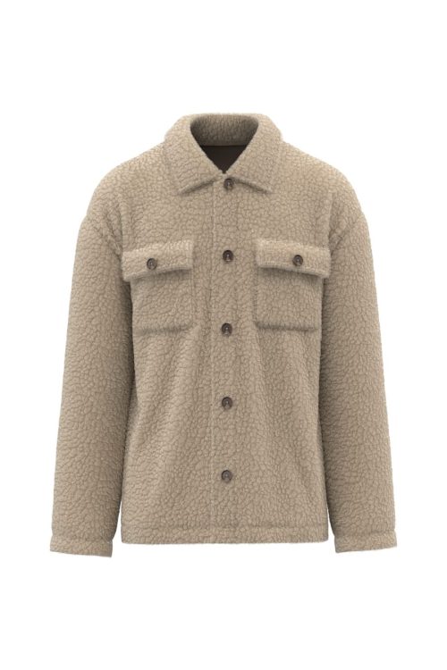 Unisex-Überhemd aus Sherpa mit überschnittenen Schultern SP508 – Spasso in Wet Sand